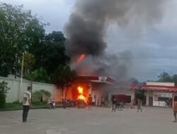 Terjadi kebakaran di SPBU Pekon Tanjung Heran, Warga Panik